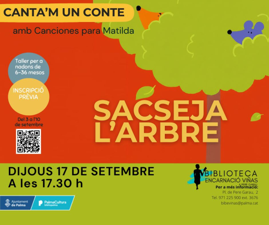 Contacontes per a nadons: “Canta’m un conte: <em>Sacseja l’arbre</em>”, amb Canciones para Matilda