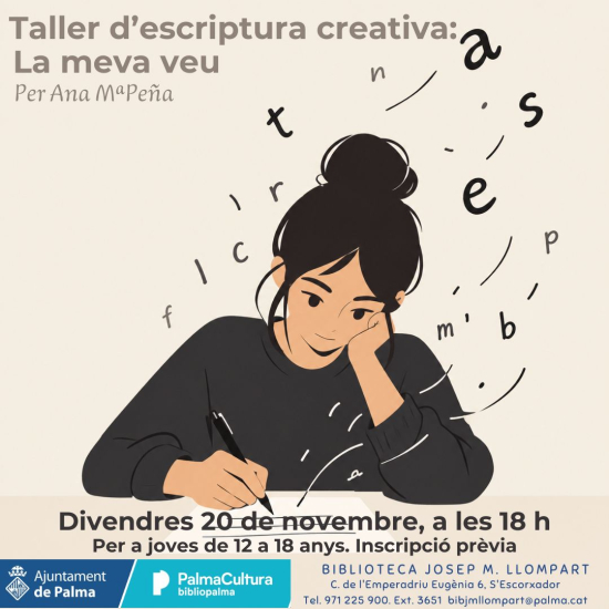 Escriptura creativa per a joves: “La meva veu”, amb Ana Mª Peña